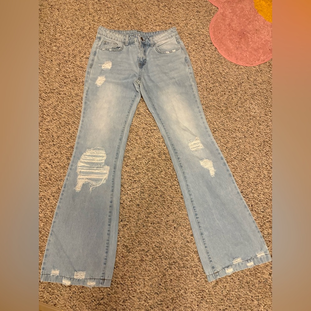 Women's Light Blue Flare Jeans